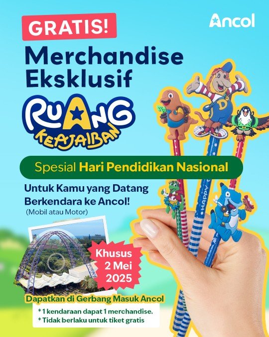 Spesial Hari Pendidikan Nasional, Ancol Bagikan Merchandise Eksklusif “Ruang Keajaiban” Gratis