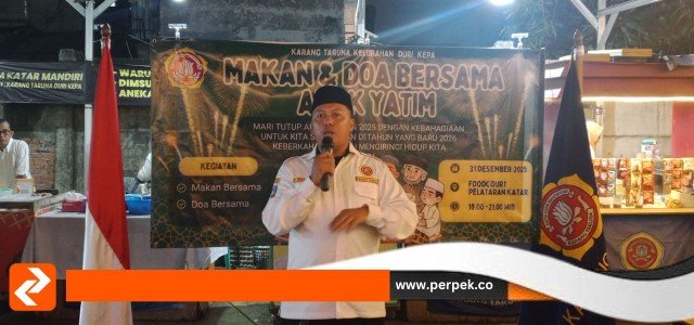 Hangatkan Akhir Tahun, Karang Taruna Duri Kepa Ajak Ratusan Anak Yatim Makan dan Berdoa Bersama