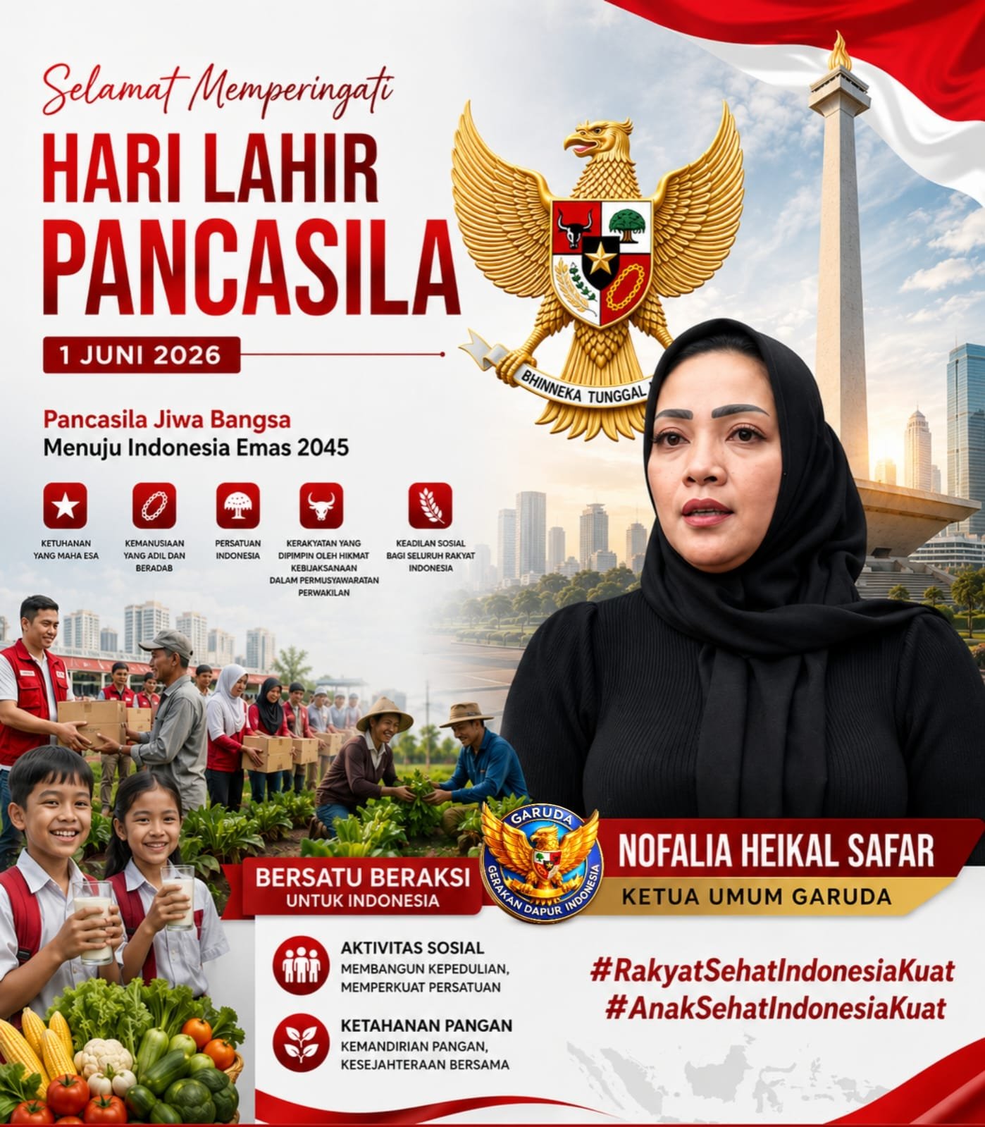 Semangat Hari Lahir Pancasila, GARUDA Ajak Masyarakat Perkuat Toleransi dan Gotong Royong