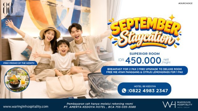 Hotel 88 Kedoya Hadirkan Promo September 2026: Staycation Nyaman dan Pilihan Kuliner Favorit dengan Harga Menarik