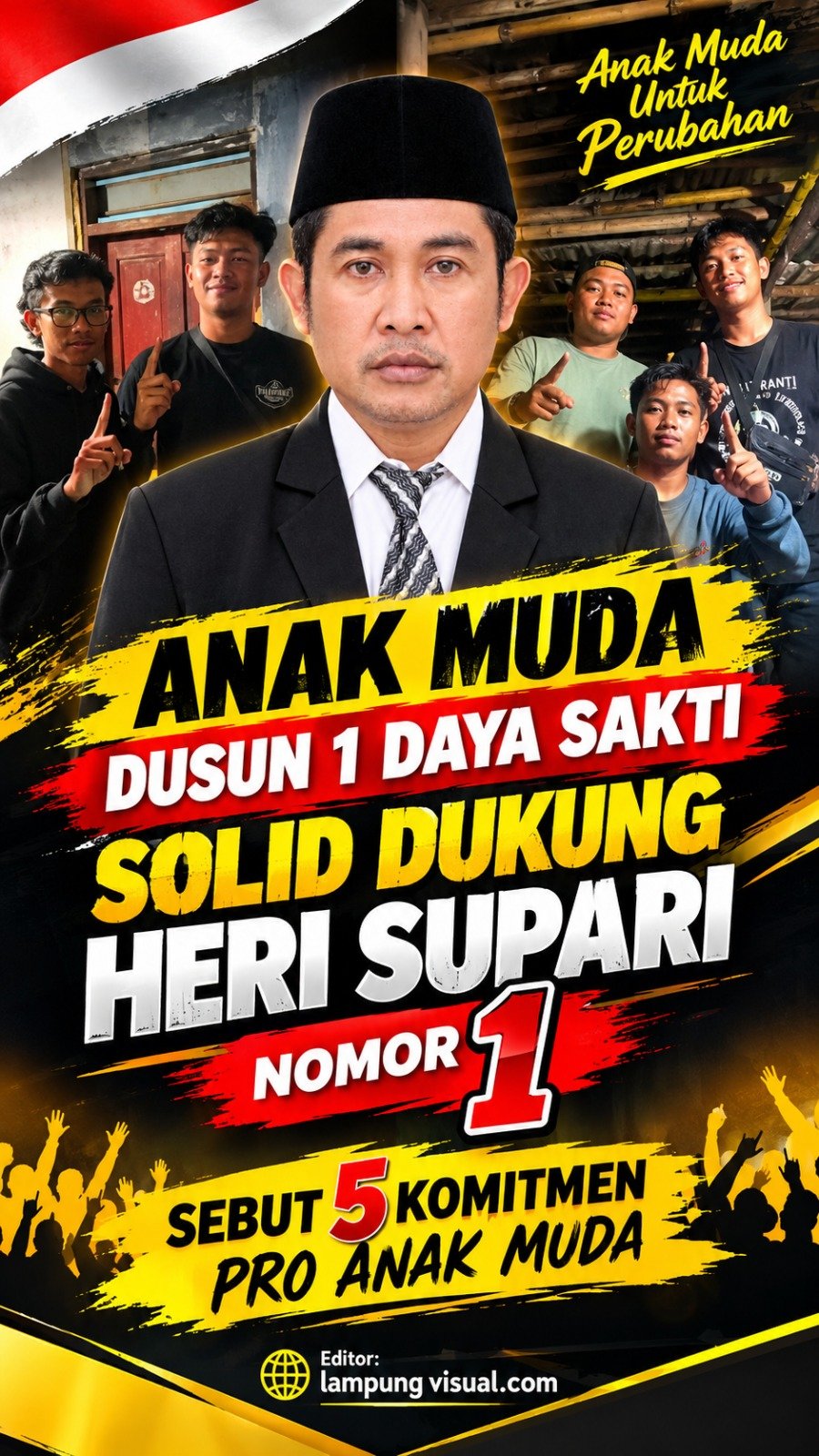 Anak Muda Dusun 1 Daya Sakti Solid Dukung Heri Supari, Sebut 5 Komitmen Pro Anak Muda DAYA SAKTI