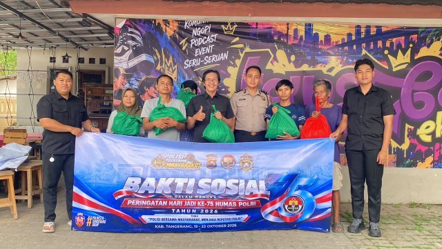 Peringati HUT ke-75 Humas Polri, Polresta Tangerang Gelar  Bakti Sosial di Tigaraksa